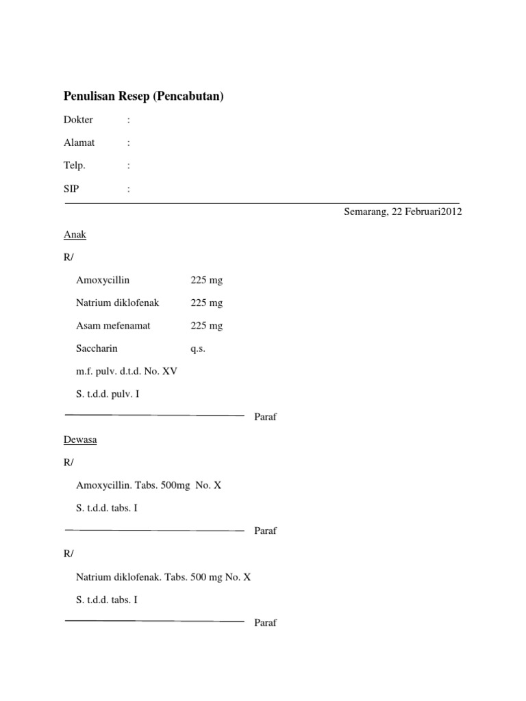 Panduan Penulisan Resep Obat | PDF | Kesehatan Holistik