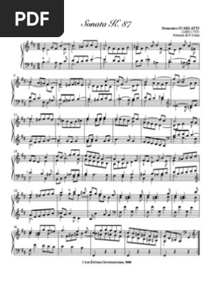 Partition Sonata K 87 Scarlatti Domenico