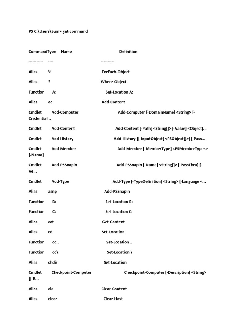 PowerShell Commands
