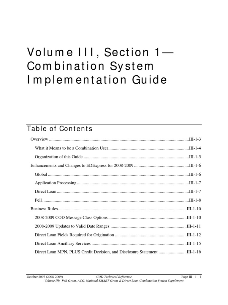 Description: Tags: 0809CODTechRefVol3Sec1ComboIG | PDF | Pell Grant | Xml