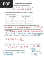 INVESTIGATION - Communicating Patterns With Algebra