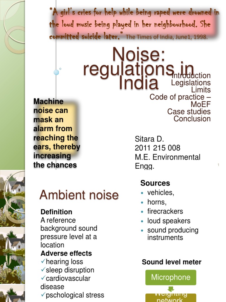 Noise Pollution - Prevention and Control - Rules 2000 & Laws & Noise ...