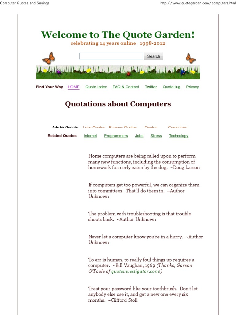 Humorous Computer Quotes | PDF | Macintosh | Office Equipment