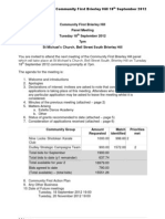 Community First Minutes (July 2012) and Papers September 2012