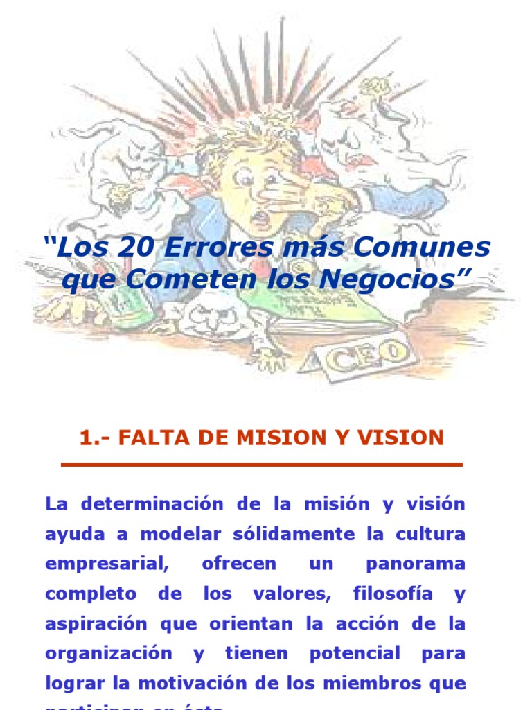 Los 20 Errores Mas Comunes Que Cometen Los Negocios | PDF | Análisis ...