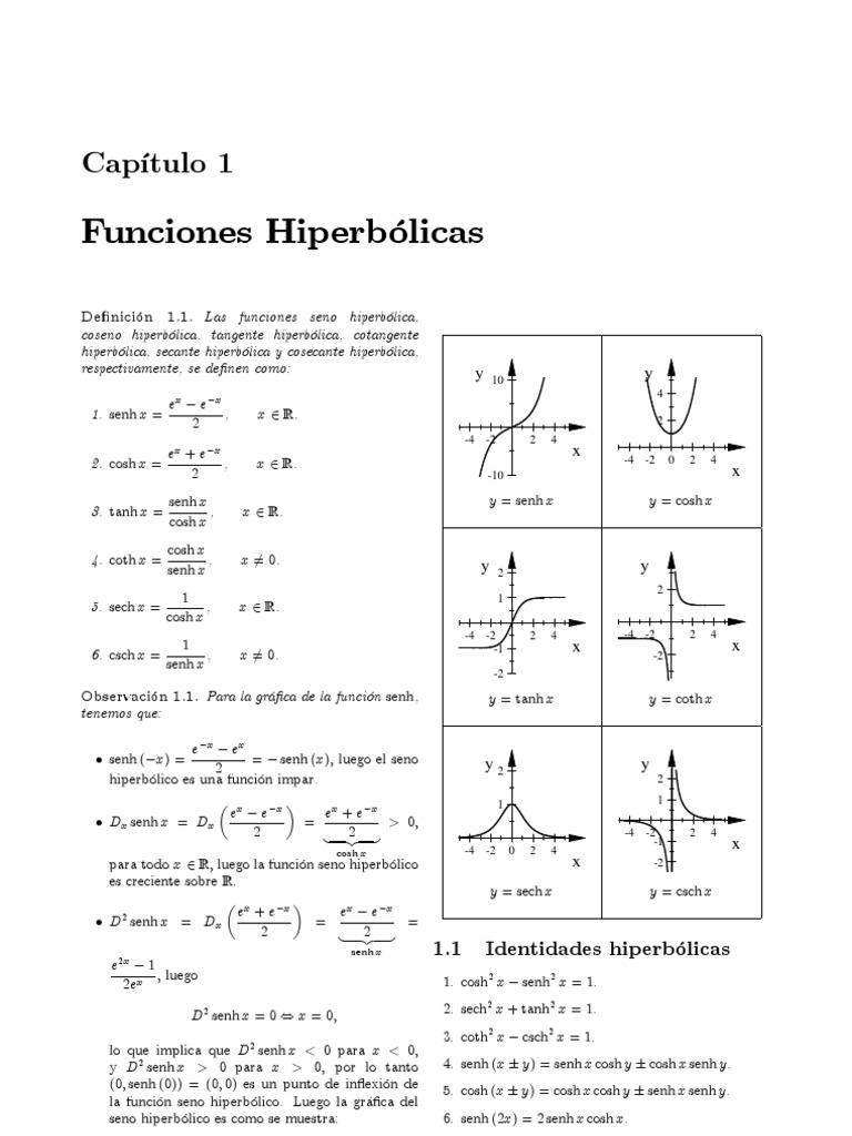 Funciones Hiperbolicas | PDF | Grupos de mentiras | Relaciones matematicas