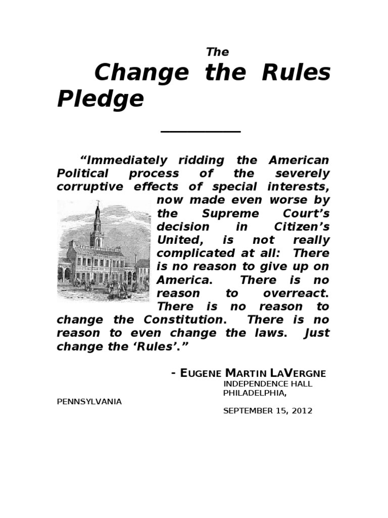 Change the Rules Pledge Announcement | PDF