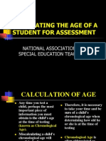 Calculation of Age For Assessment in Special Education