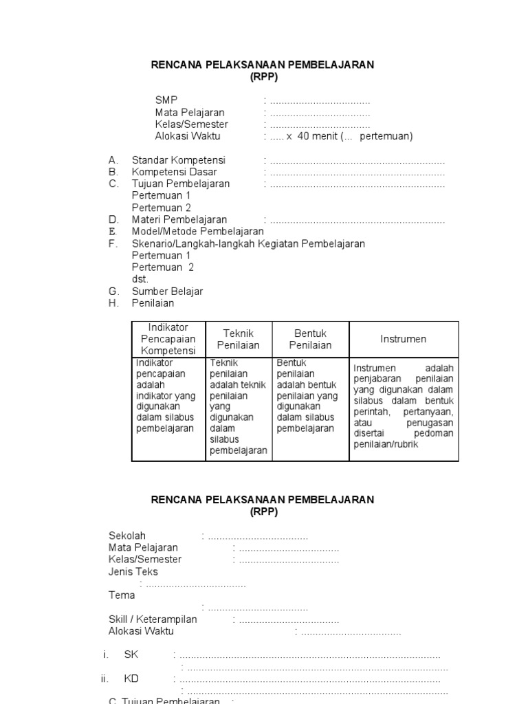 CONTOH-CONTOH PENILAIAN