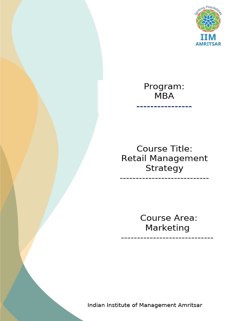 Final Course Outline _RMS 2026_Combined_120526 (1) | PDF | Retail | E ...