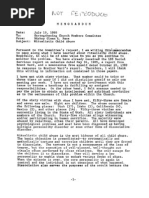 Memo Bishop Glenn L Pace To LDS Church Members Committee, Ritualistic Child Abuse, 7-19-90