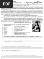 Avaliação 2 ano ensino médio - Realismo Naturalismo