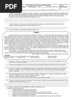 Avaliação 2 ano ensino médio - Realismo 