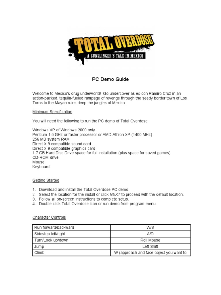 Jeu TOTAL OVERDOSE Pour Xbox - Version PAL, Testé Et Prêt à Jouer !