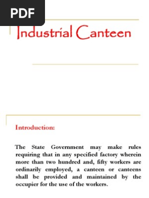 Industrial Canteen Committee | Pdf | Committee | Kitchen