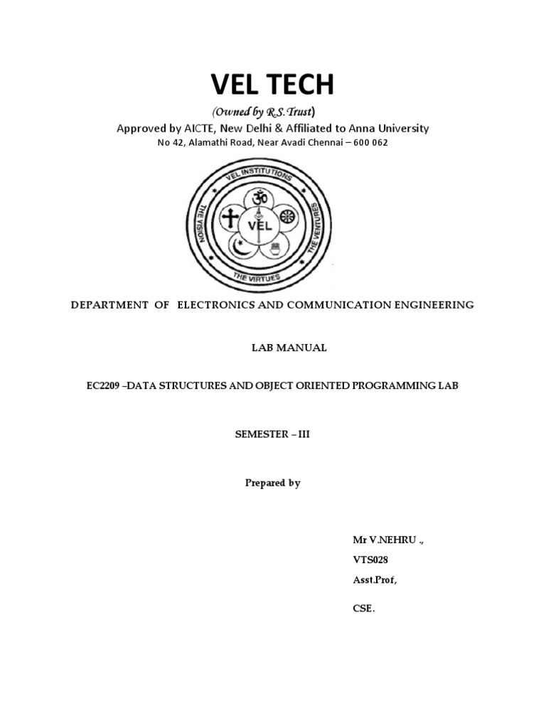 C++ Data Structures Lab Manual | PDF | C++ | Array Data Structure