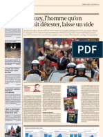 "Sarkozy, l’homme qu’on aimait détester, laisse un vide", Benjamin Everaert, L'Echo, 15 septembre 2012