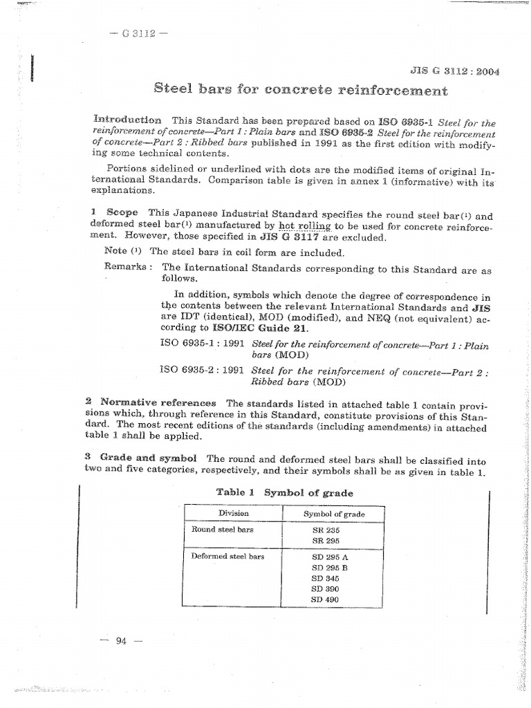 Jis G 3112-2004 | PDF