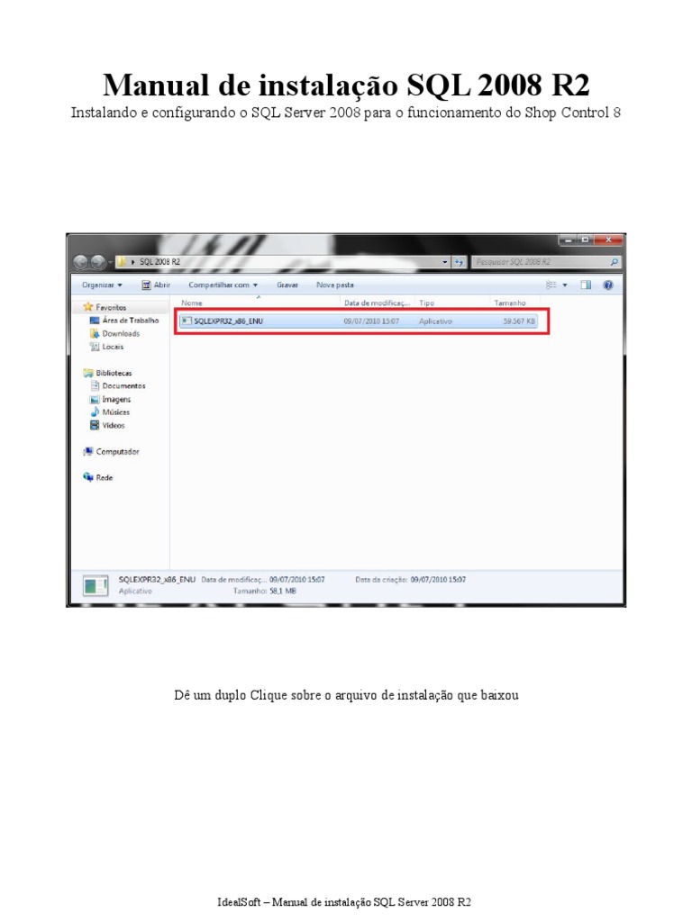 Instalação do SQL Server 2008 R2 | PDF