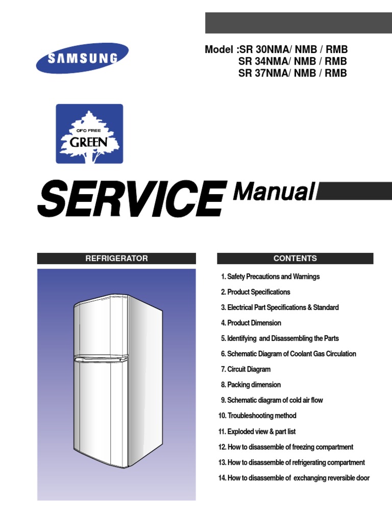 01 Service Manual Refrigerator Refrigeration