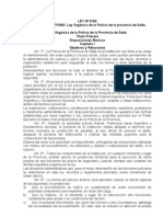 6192-83 Ley de Policia de La Provincia de Salta Republica Argentina - Texto Completo