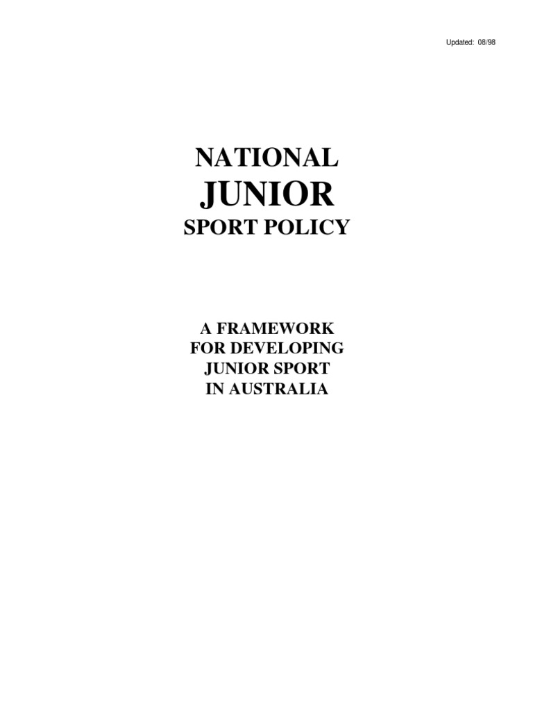 National Junior Sport Policy | PDF | Sports | Competition