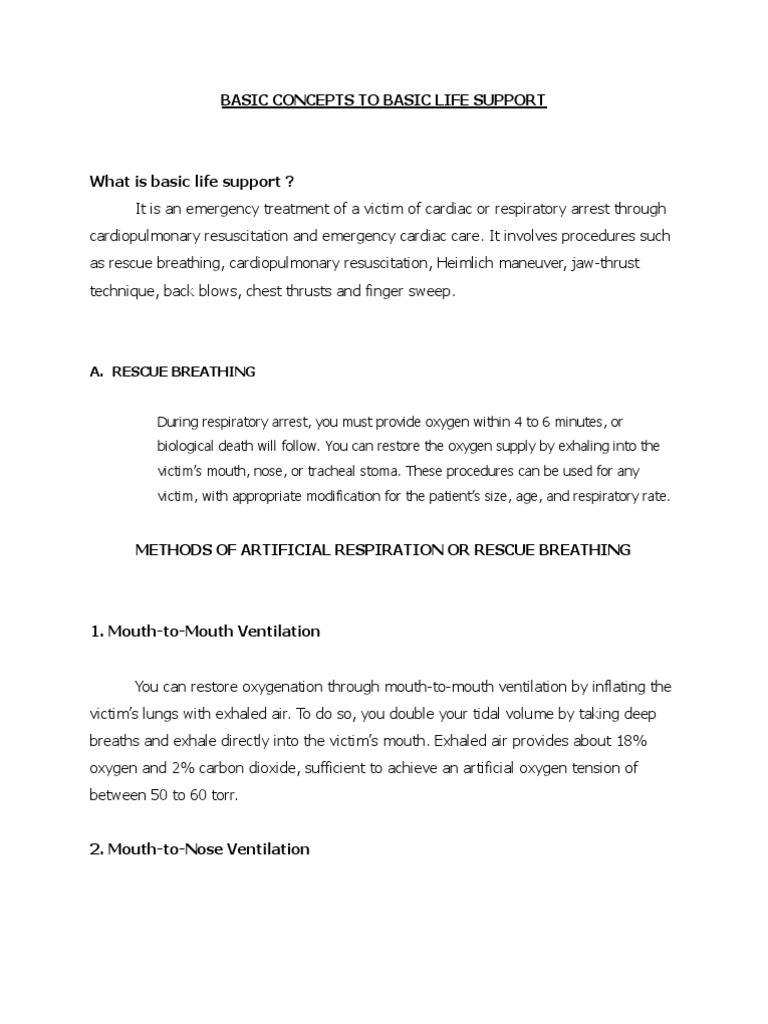 Basic Life Support Techniques Guide | PDF | Cardiopulmonary ...