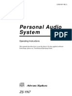 Sony CD Boombox ZS-YN7-Instructions