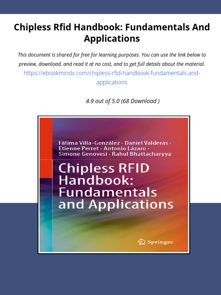 Chipless Rfid Handbook Fundamentals and Applications | PDF | Word