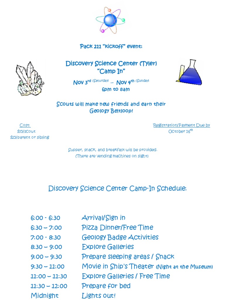 Discover Science Center Camp in PDF