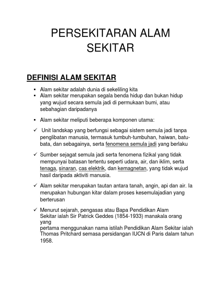Peta Minda Persekitaran Alam Sekitar Baru Pdf