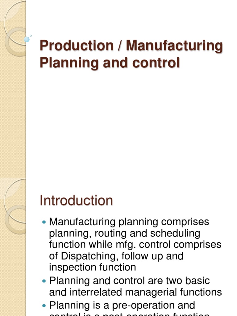 Production Planning and Control | PDF | Resource | Routing