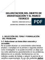 Delimitacion Del Objeto de Investigacion y Marco Teorico