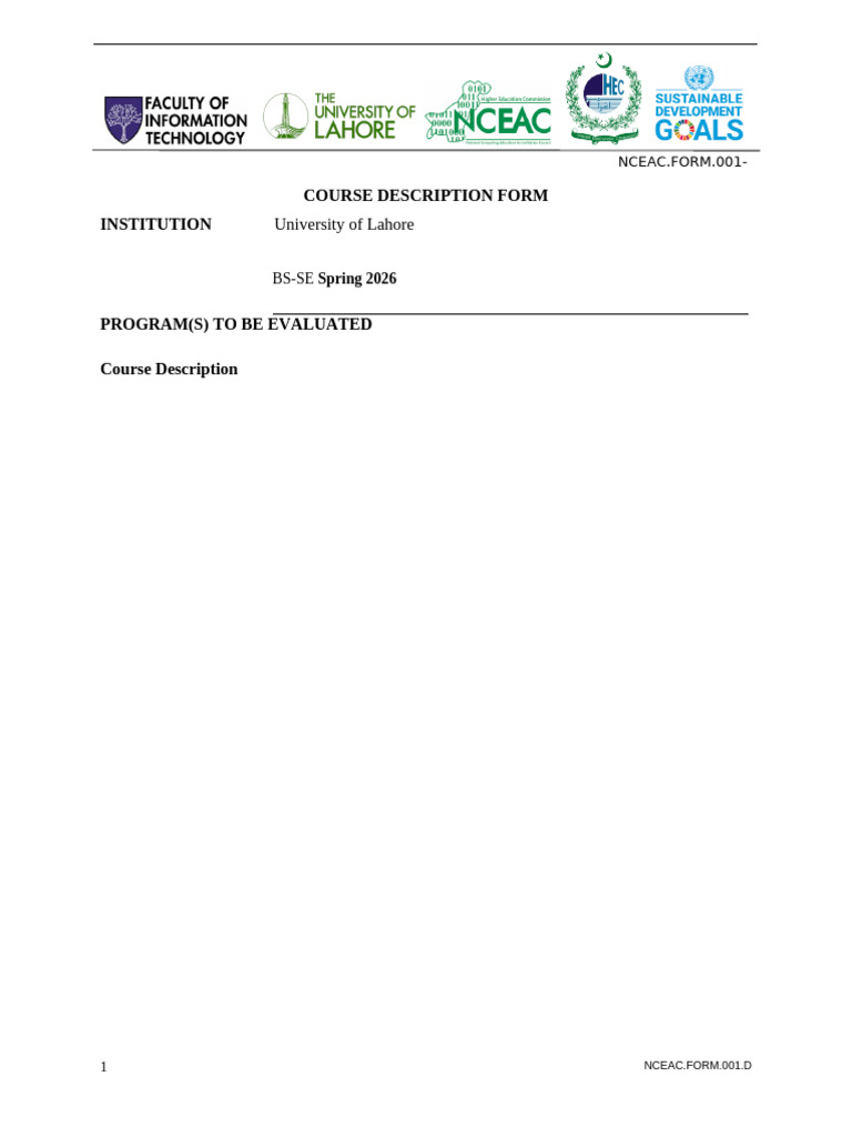 Updated COurse Outline Spring 2026 | PDF | Artificial Intelligence ...
