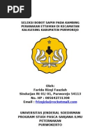 Download SELEKSI BOBOT SAPIH PADA KAMBING PERANAKAN ETTAWAH DI KECAMATAN KALIGESING KABUPATEN PURWOREJO by Arifgii SN106053856 doc pdf