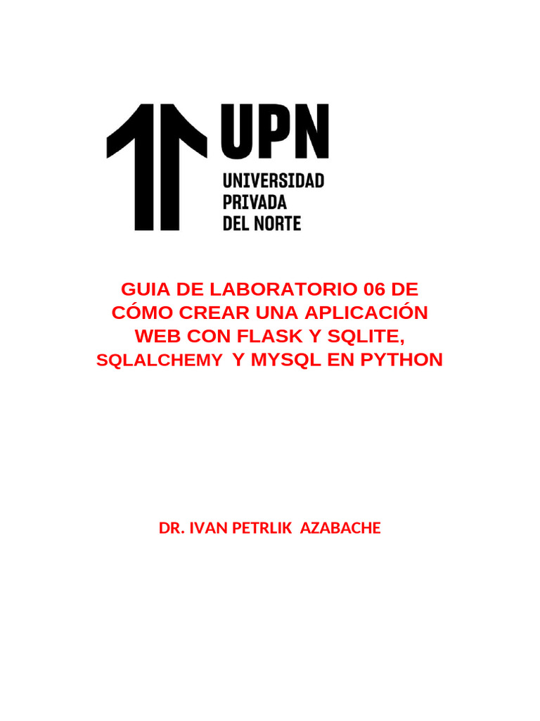 GUIA DE LABORATORIO PARA ESTUDIAR DE SQLITE Y MYSQL CON FLASK SESION 6 ...