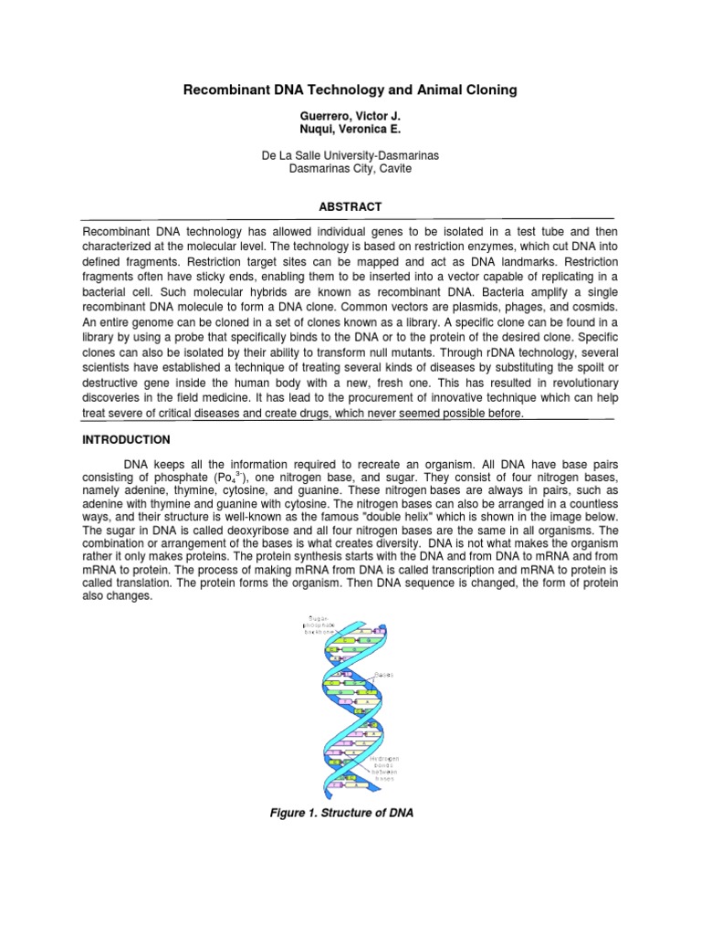 Recombinant DNA | PDF | Molecular Cloning | Plasmid