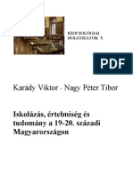 Iskolázás, Értelmiség És Tudomány A 19-20. Századi Magyarországon