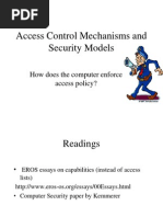 Access Control Mechanisms and Security Models: How Does The Computer Enforce Access Policy?