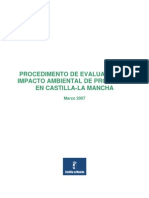 Procedimiento de evaluación de impacto ambiental de proyectos en Castilla-La MANCHA, Marzo 2007