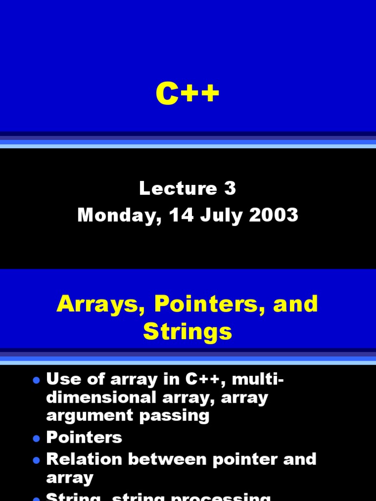 Arrays, Pointers, and Strings: An In-Depth Look at Key C++ Concepts ...