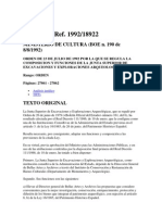 Orden de 23 de julio de 1992, por la que se regula la composición y funciones de la Junta superior de excavaciones y exploraciones arqueológicas