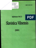 Sotirovic Slavistica Vilnensis 2001 Memorandum Stevana Stratimirovica 1804