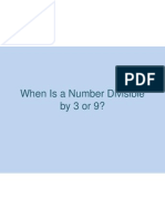 When Is A Number Divisible by 3 or 9?