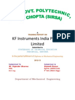 KF Instruments India Private Limited: Department of Mechanical Engineering