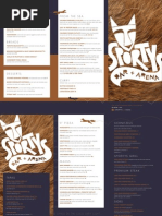 Sportys Bar + Arena Menu