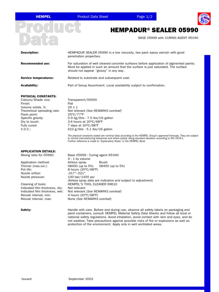 Hempel Product Data Sheet Varnish Paint