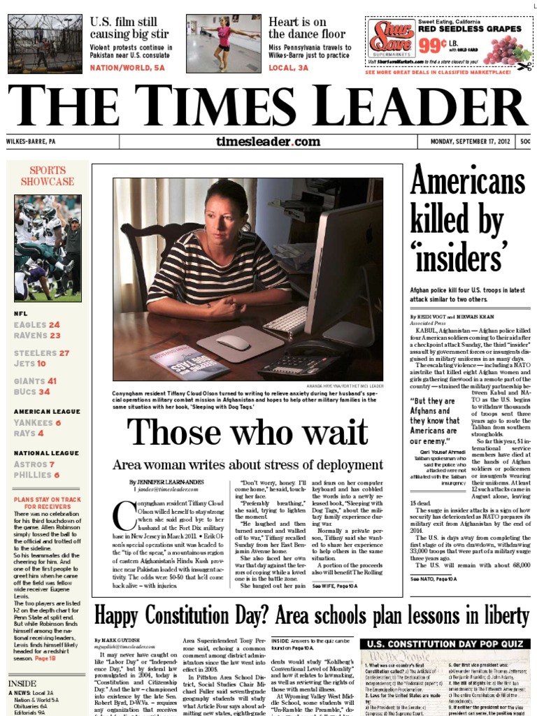 Times Leader 09-17-2012 | PDF | Hobbit | Taliban