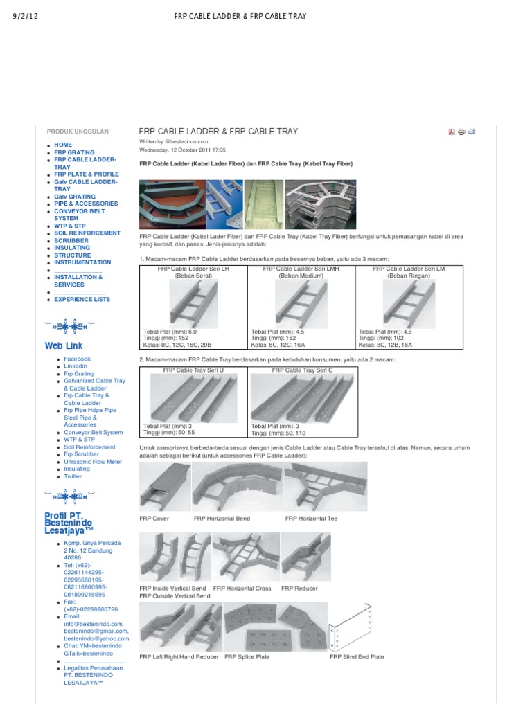 FRP Cable Ladder & FRP Cable Tray | PDF