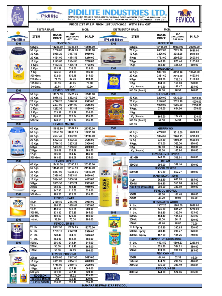 Updated Pricelist 01 July 2026 1 | PDF
